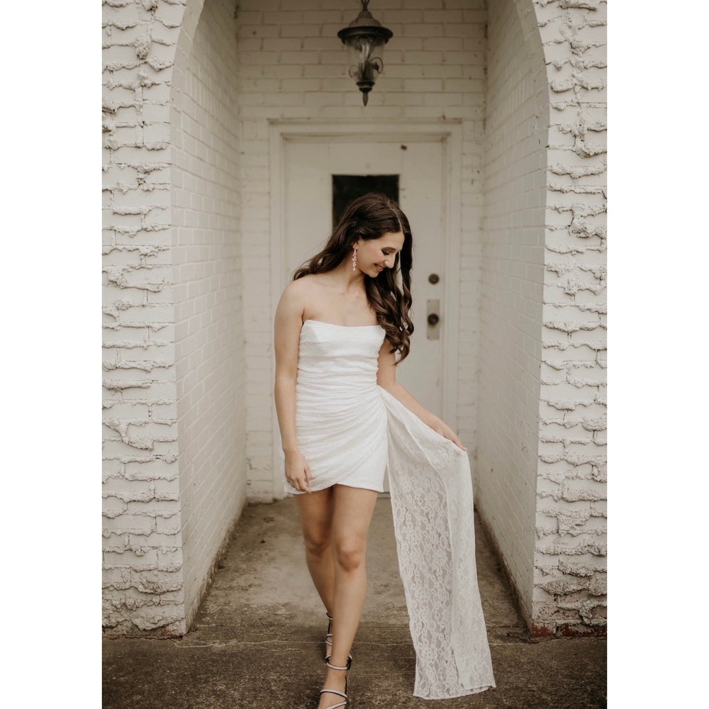 White Lace Short Formal Dress XS Women's Homecoming Prom Party Wedding Cocktail
